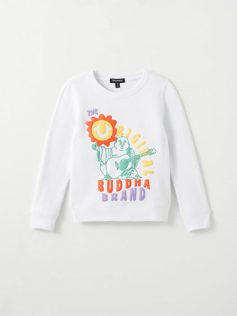 True Religion Buddha Sweatshirt Kinder Weiß | 07936HFKW