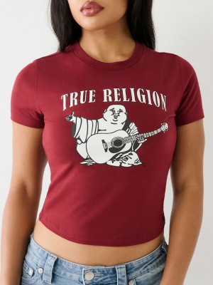 True Religion Buddha Baby T-Shirts Damen Fuchsie | 64512SAWB