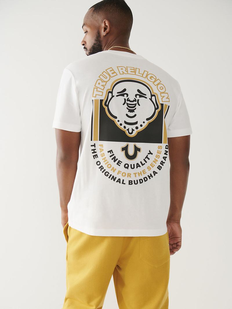 True Religion Buddha Logo T-Shirts Herren Weiß | 91725PLND