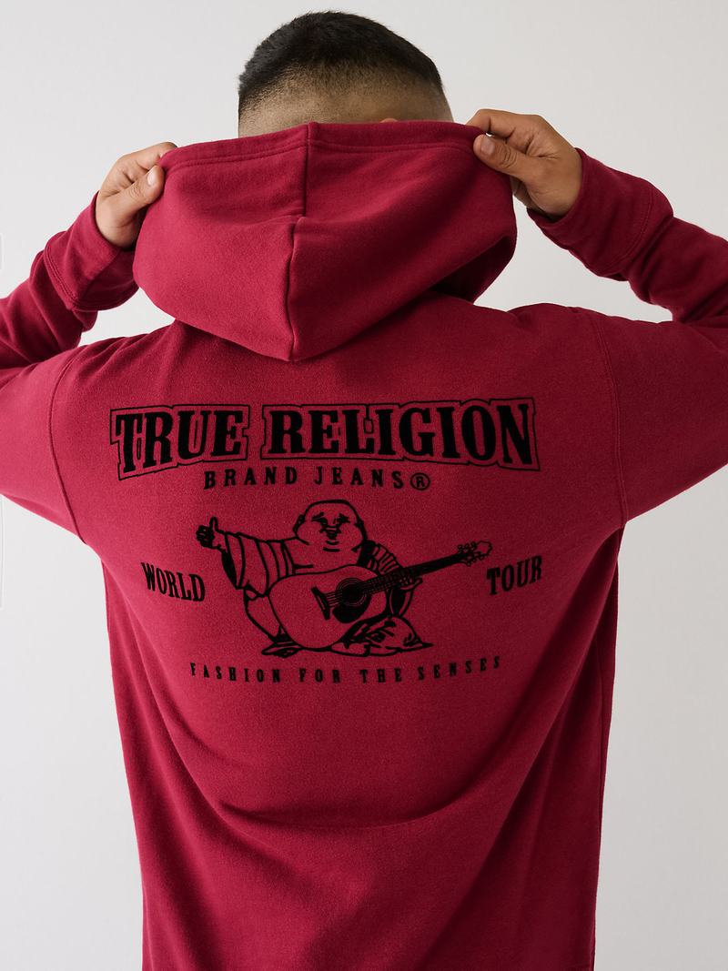 True Religion Klassische Logo Zip Hoodie Herren Rot Blau Grau | 43870DZLC