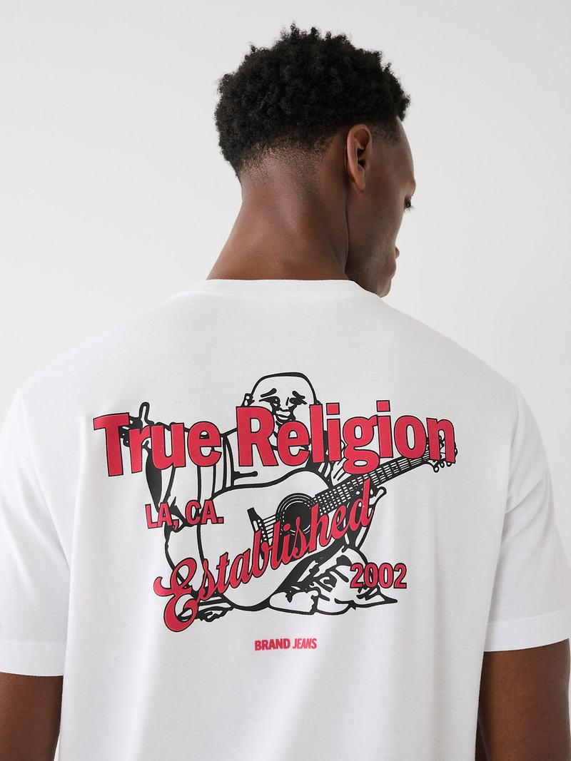 True Religion Buddha Logo T-Shirts Herren Weiß | 03251VYMF