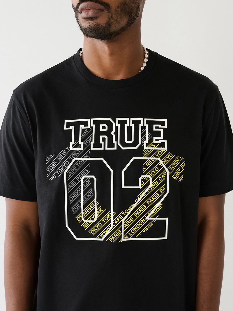 True Religion True 02 Logo T-Shirts Herren Schwarz | 47601SUAE