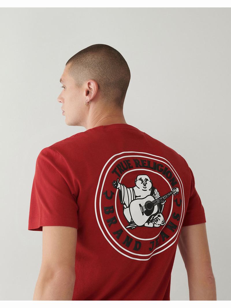 True Religion Buddha Logo T-Shirts Herren Rot | 83197QZUO