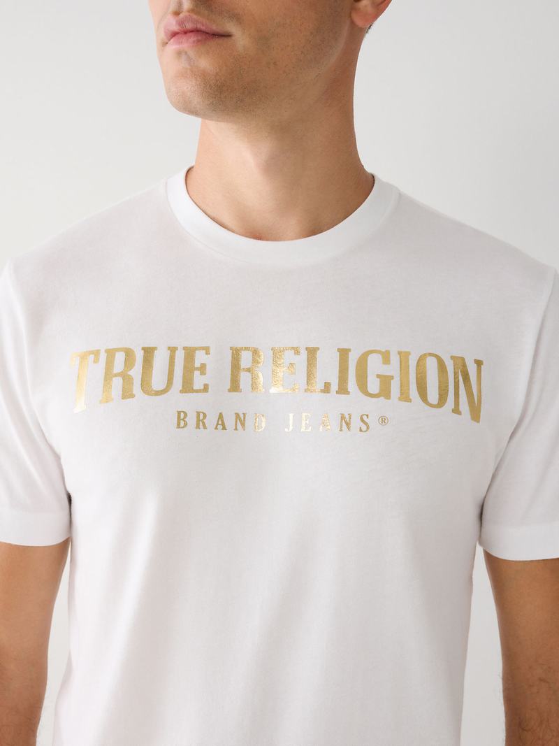True Religion True Logo T-Shirts Herren Weiß | 20146NDKA