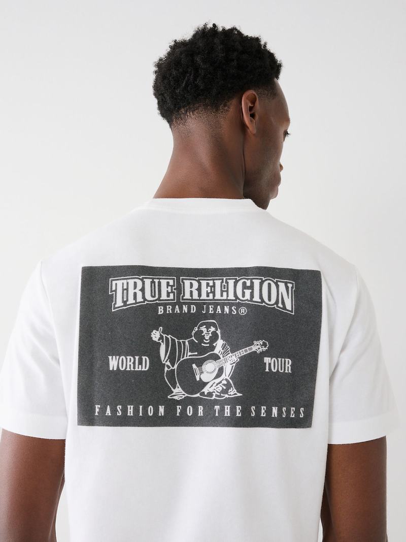 True Religion Buddha Logo T-Shirts Herren Weiß | 06892YTQH