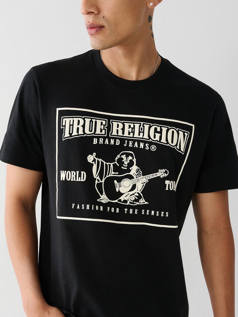True Religion Buddha Logo T-Shirts Herren Schwarz | 25348CYRN