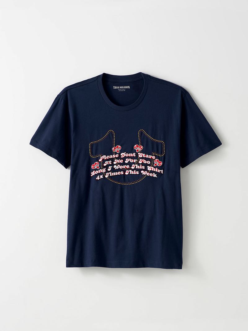 True Religion Tr X Complexcon Stitch T-Shirts Herren Navy | 26983PCXZ