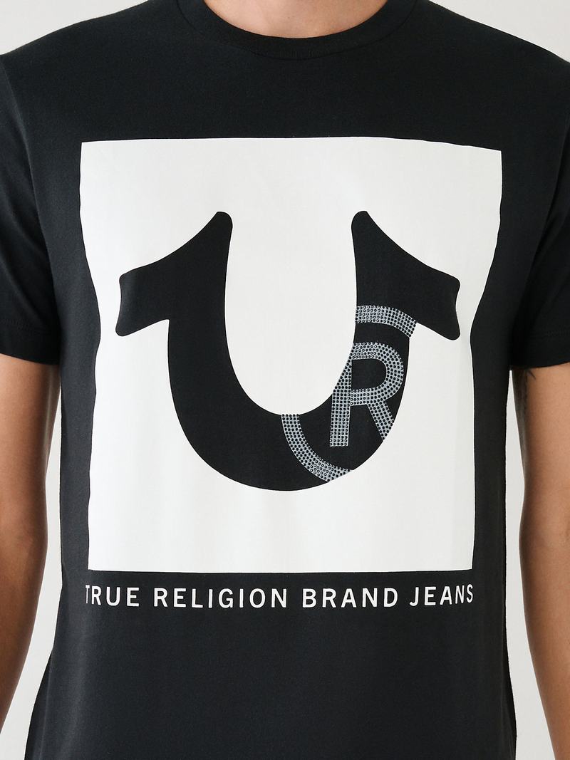 True Religion Studded Logo T-Shirts Herren Schwarz | 92861ORJI
