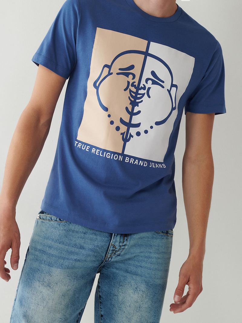 True Religion Buddha Logo T-Shirts Herren Navy | 30258YENL