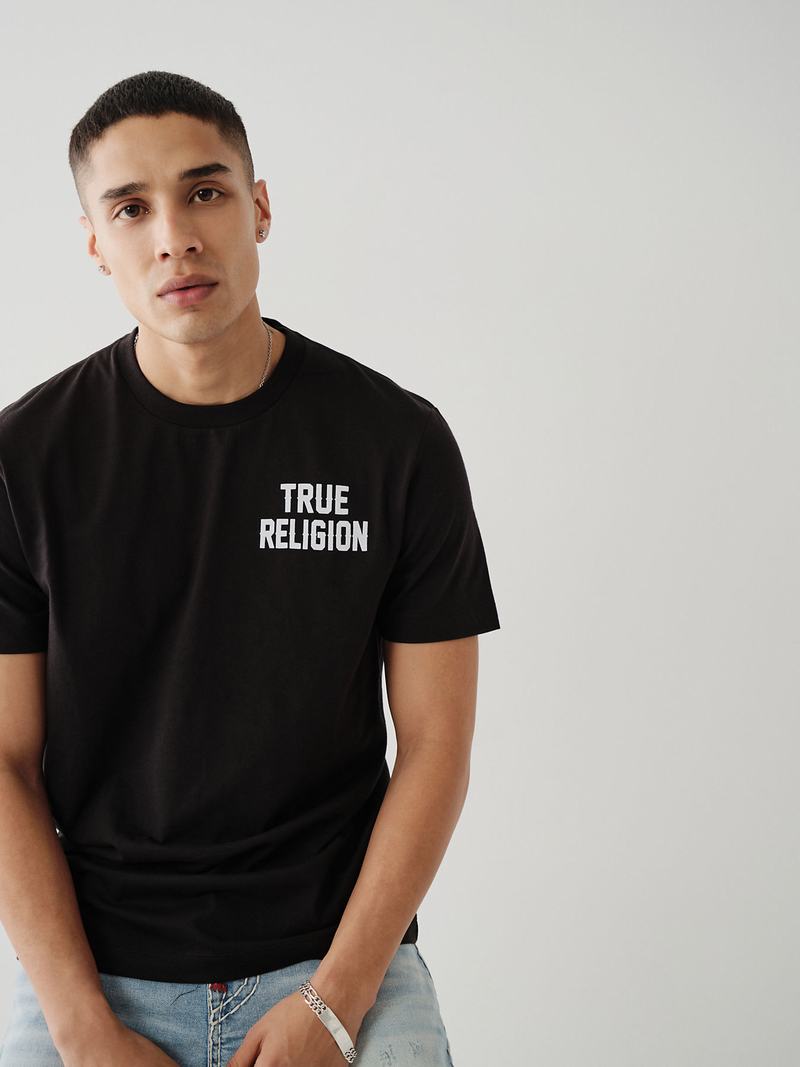 True Religion Buddha Logo T-Shirts Herren Schwarz | 84209ZQNS