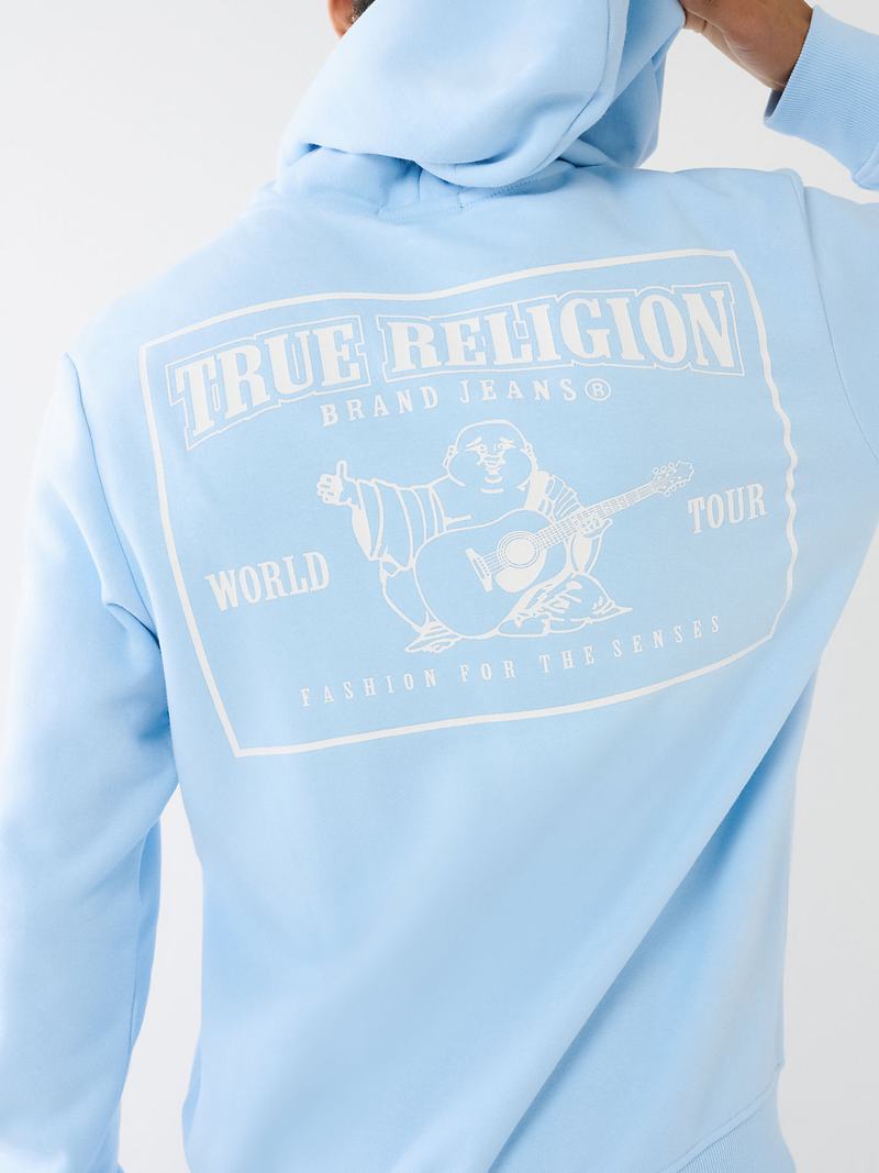 True Religion Horseshoe Logo Zip Hoodie Herren Blau | 49803GZKA