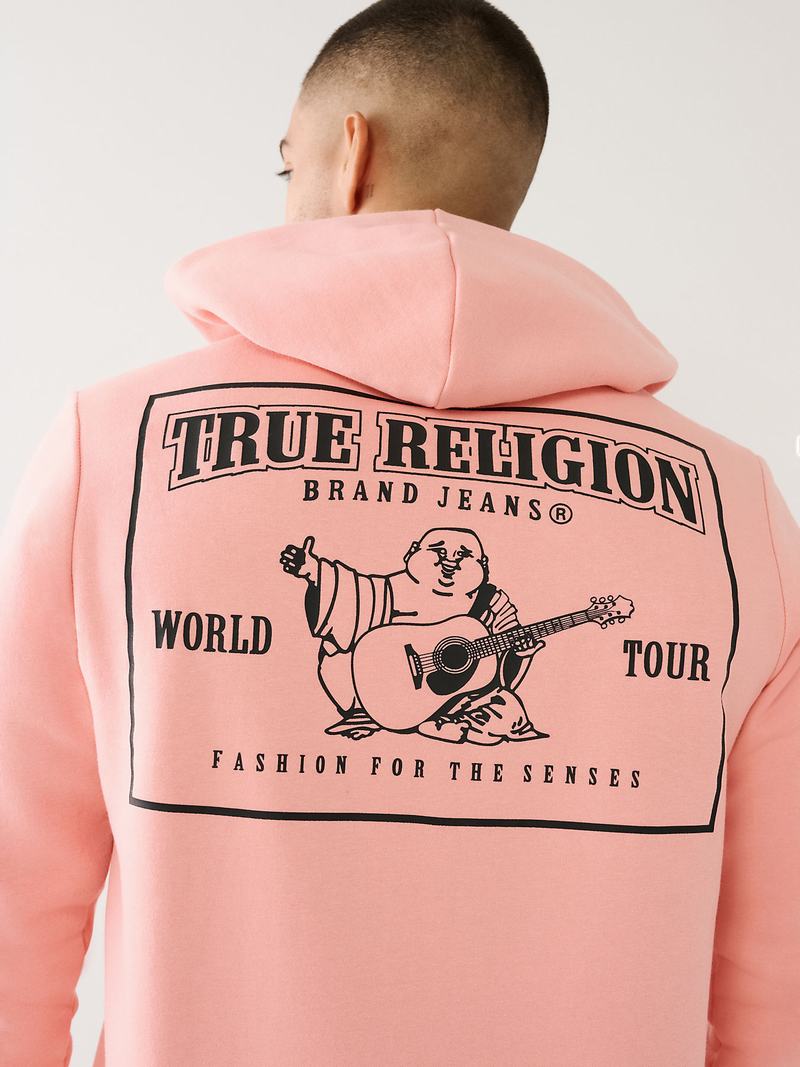 True Religion Horseshoe Logo Zip Hoodie Herren Koralle | 13594NBMK