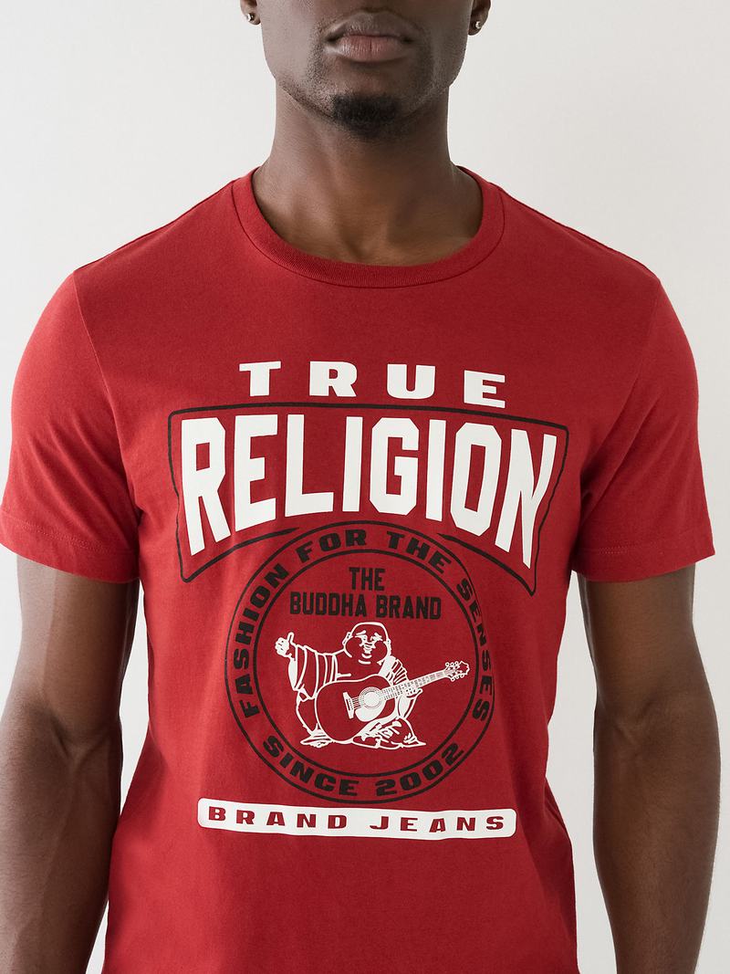 True Religion Tr Buddha Logo Crew Neck T-Shirts Herren Rot | 01927OEGX