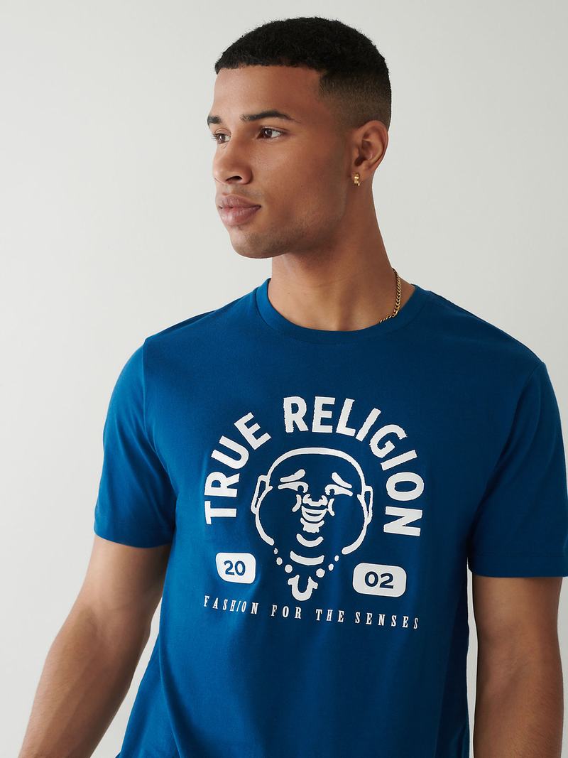 True Religion Buddha Logo T-Shirts Herren Navy Navy | 38496ENBJ