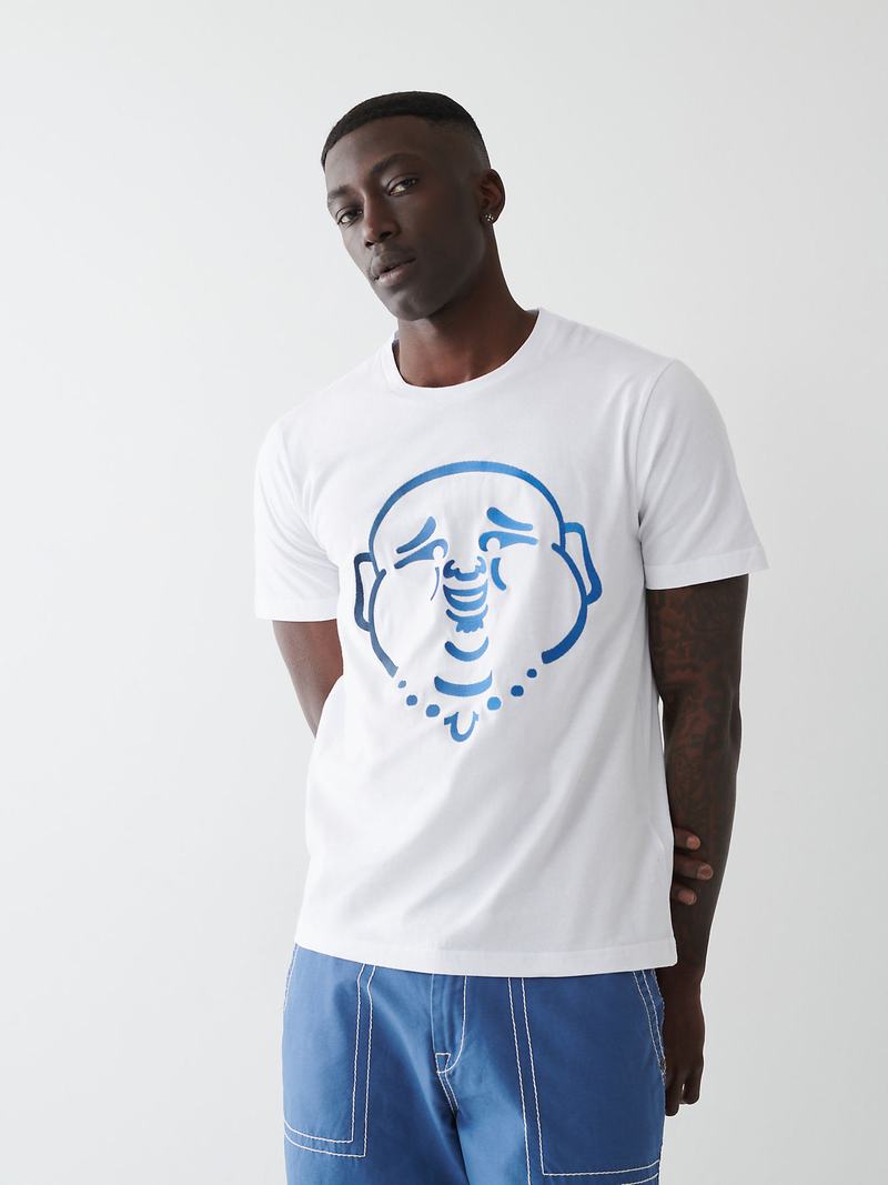 True Religion Buddha Logo T-Shirts Herren Weiß | 51283ZVCT