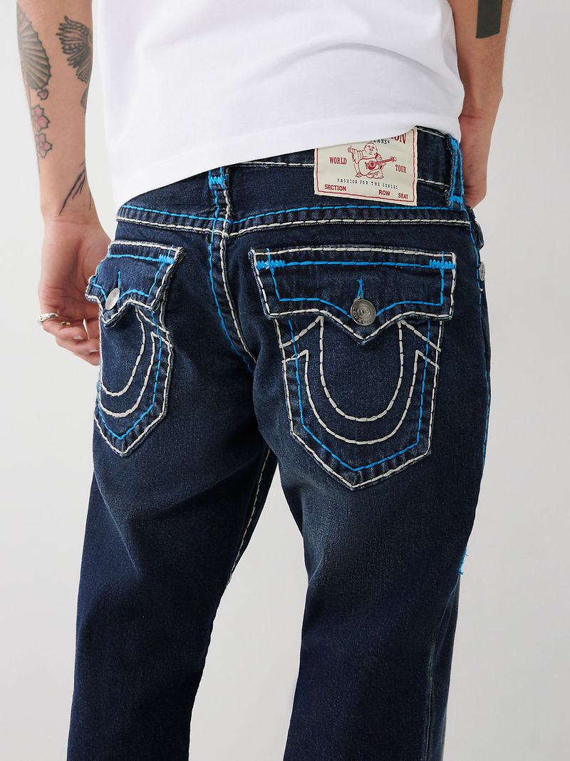 True Religion Billy Super T Stitch Bootcut Straight Jeans Herren Dunkelwaschen | 79605JBWM