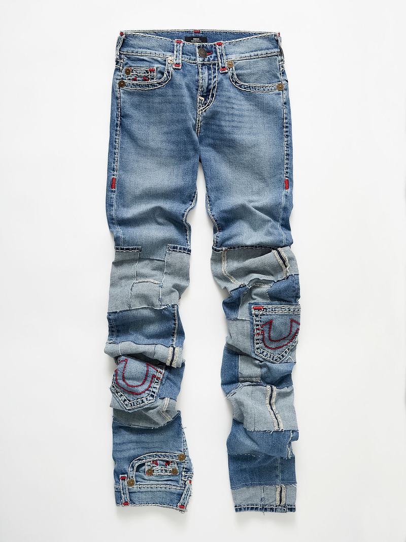 True Religion Rocco No Flap Stacked Super T Jeans Herren Blau | 25876ADKU