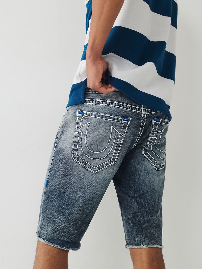 True Religion Ricky Stitch Gerade Kurzes Super T Jeans Herren Waschen | 58702WMRI