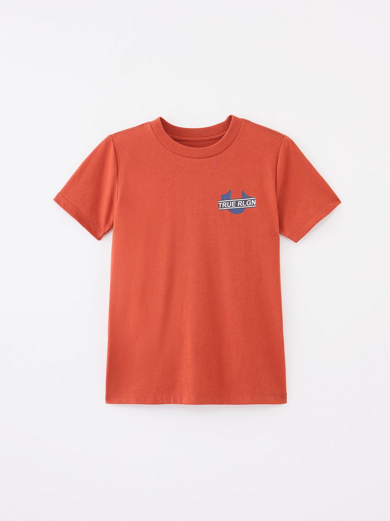 True Religion Logo T-Shirts Kinder Orange | 72396FJWE
