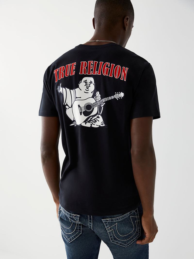 True Religion Buddha Logo T-Shirts Herren Schwarz | 17654FDVP