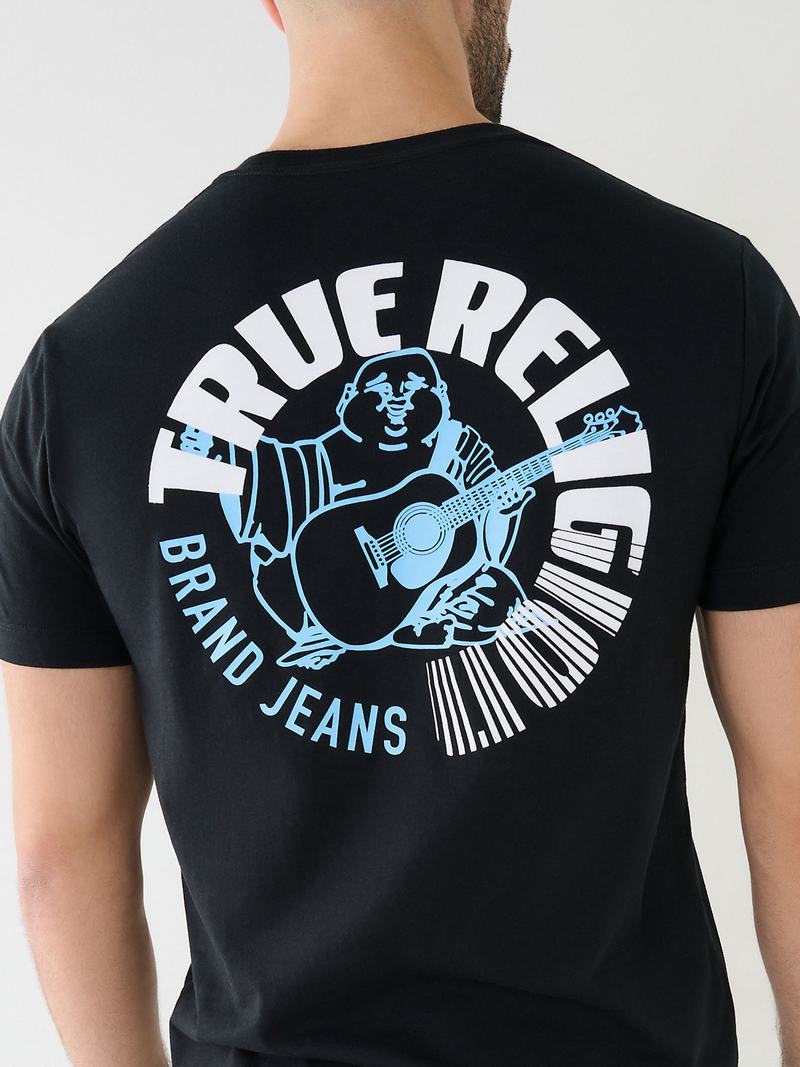 True Religion Buddha Logo Crew T-Shirts Herren Schwarz | 86420FBLE